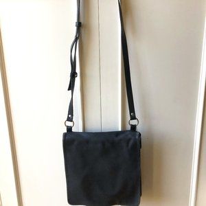 Coach black leather slim cross body bag